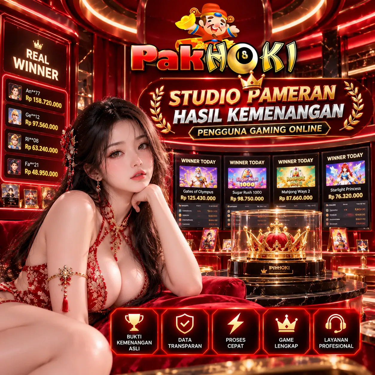banner PAKHOKI // Studio Pameran Hasil Kemenangan Pengguna Gaming Online
